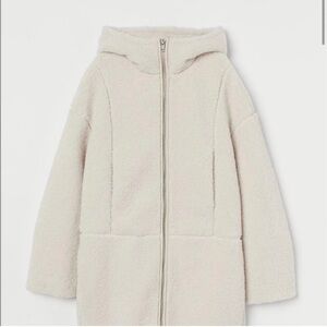 H&M hooded faux shearling jacket